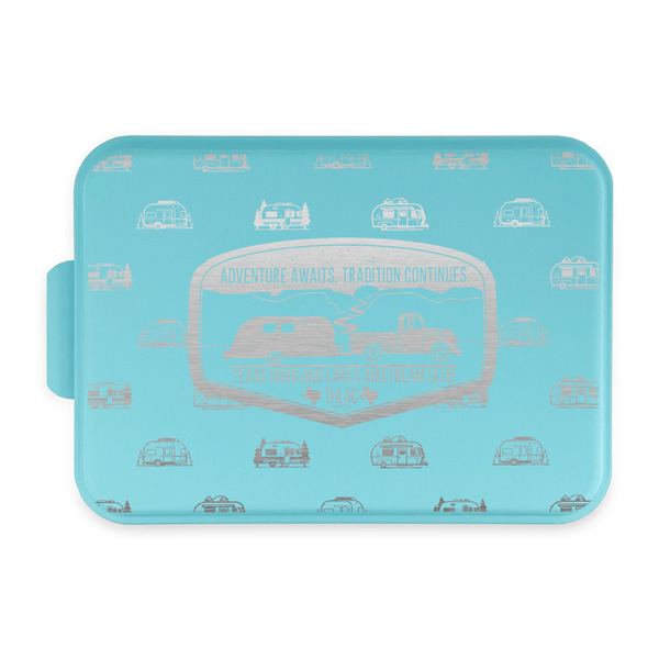 Custom Texas Highland Lakes Airstream Club Logo Aluminum Baking Pan with Teal Lid