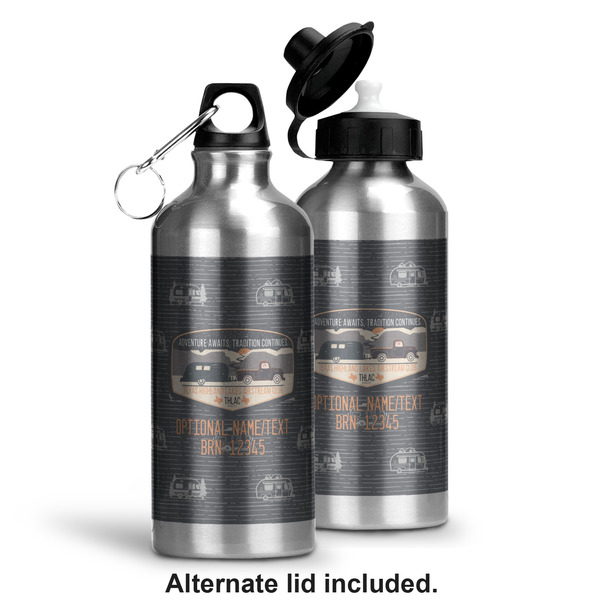 Texas Highland Lakes Airstream Club Logo Aluminum Water Bottle - Alternate lid options