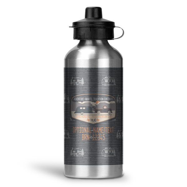 Custom Texas Highland Lakes Airstream Club Logo Water Bottles - 20 oz - Aluminum