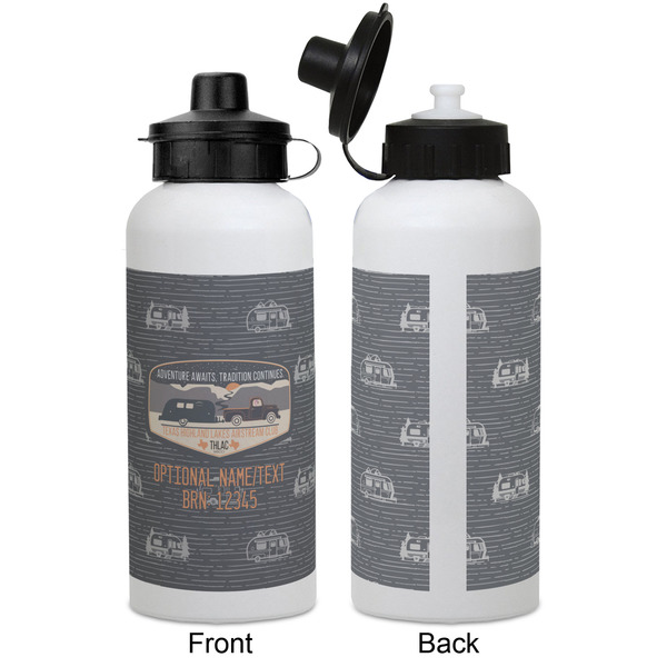 Texas Highland Lakes Airstream Club Logo Aluminum Water Bottle - White APPROVAL