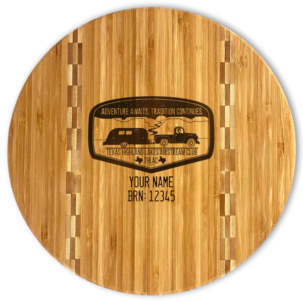 Custom Texas Highland Lakes Airstream Club Logo Bamboo Cutting Board