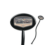 Texas Highland Lakes Airstream Club Logo 7" Oval Plastic Stir Sticks - Black - Single-Sided