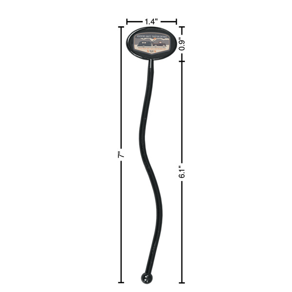 Texas Highland Lakes Airstream Club Logo Black Plastic 7" Stir Stick - Oval - Dimensions