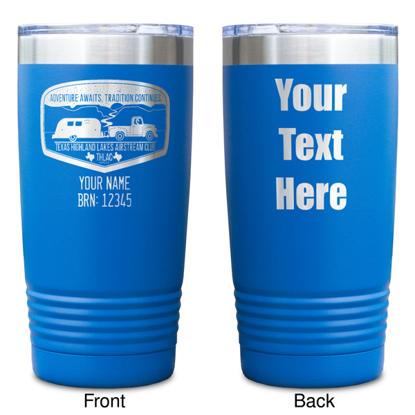 Texas Highland Lakes Airstream Club Logo Blue Polar Camel Tumbler - 20oz - Double Sided - Approval