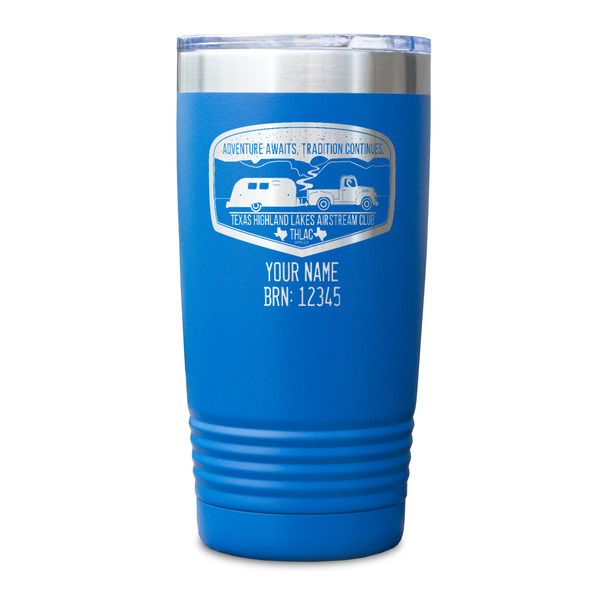 Texas Highland Lakes Airstream Club Logo Blue Polar Camel Tumbler - 20oz - Single Sided - Approval