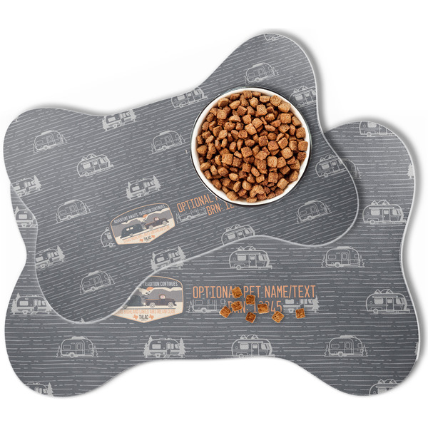 Texas Highland Lakes Airstream Club Logo Bone Shaped Dog Mats - MAIN