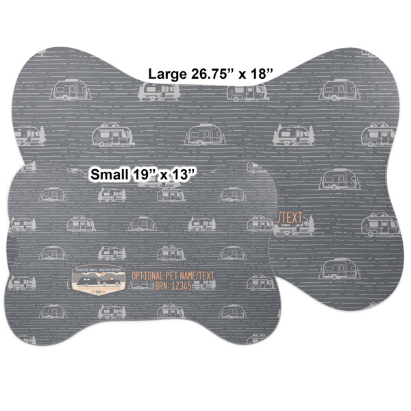 Texas Highland Lakes Airstream Club Logo Bone Shaped Mat Comparison