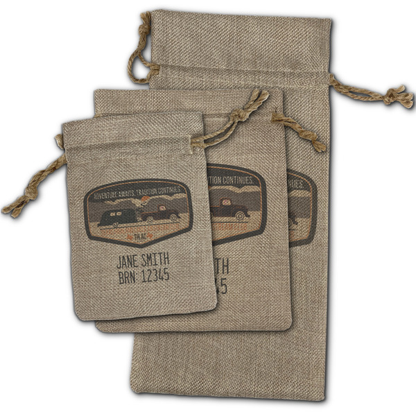 Texas Highland Lakes Airstream Club Logo Burlap Gift Bags - (PARENT MAIN) All Three