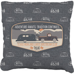 Texas Highland Lakes Airstream Club Logo Faux-Linen Throw Pillow 18"