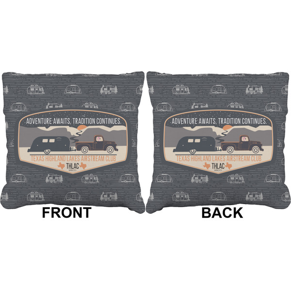 Texas Highland Lakes Airstream Club Logo Burlap Pillow Approval