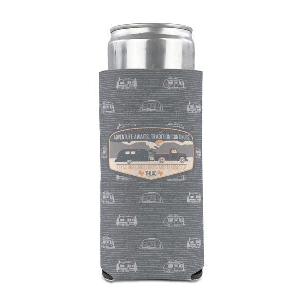 Texas Highland Lakes Airstream Club Logo Can Cooler - Tall 12oz - Front on Can