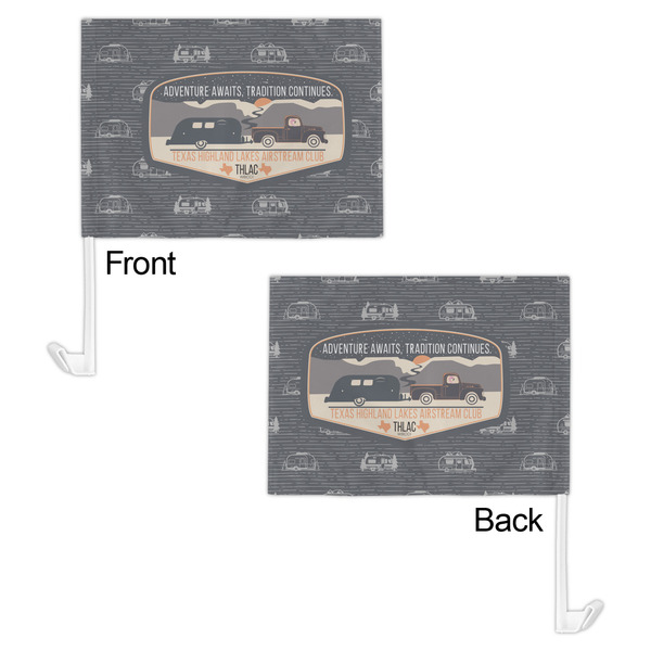 Texas Highland Lakes Airstream Club Logo Car Flag - 11" x 8" - Front & Back View