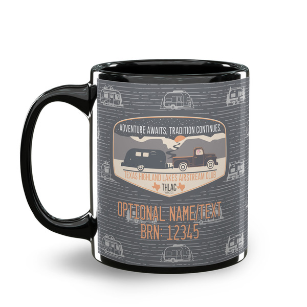Texas Highland Lakes Airstream Club Logo Coffee Mug - 11 oz - Black