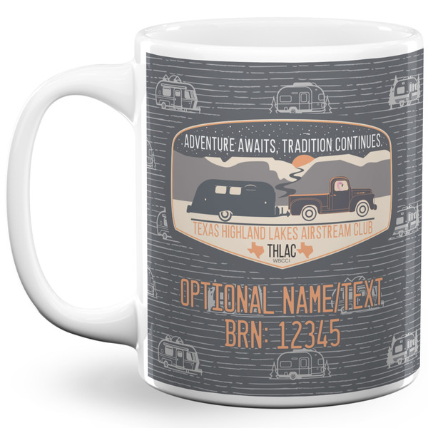 Custom Texas Highland Lakes Airstream Club Logo 11 oz Coffee Mug - White