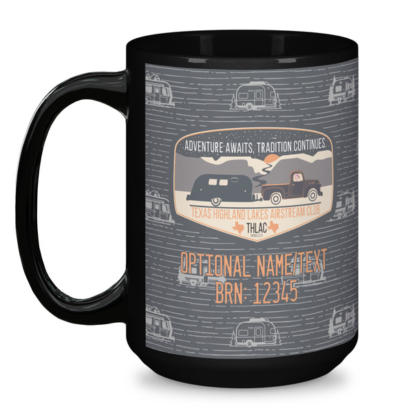Texas Highland Lakes Airstream Club Logo Coffee Mug - 15 oz - Black