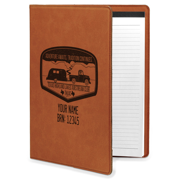 Custom Texas Highland Lakes Airstream Club Logo Leatherette Portfolio with Notepad