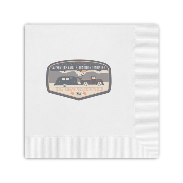 Custom Texas Highland Lakes Airstream Club Logo Coined Cocktail Napkins