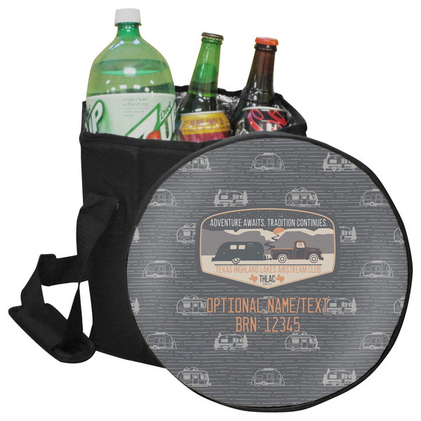 Custom Texas Highland Lakes Airstream Club Logo Collapsible Cooler & Seat