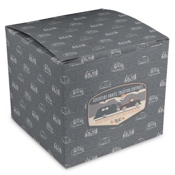 Custom Texas Highland Lakes Airstream Club Logo Cube Favor Box