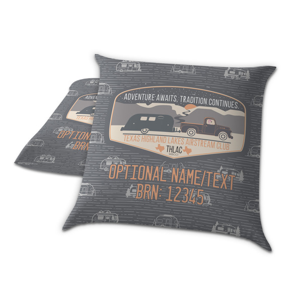 Texas Highland Lakes Airstream Club Logo Decorative Pillow Case - TWO