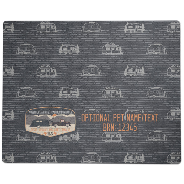 Texas Highland Lakes Airstream Club Logo Dog Food Mat - Large without Bowls