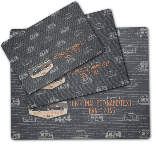 Texas Highland Lakes Airstream Club Logo Dog Food Mat - MAIN (sm, med, lrg)