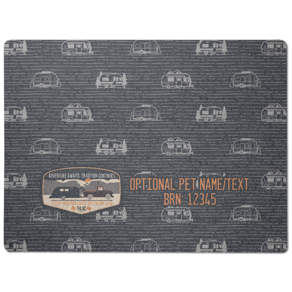 Texas Highland Lakes Airstream Club Logo Dog Food Mat - Medium without bowls