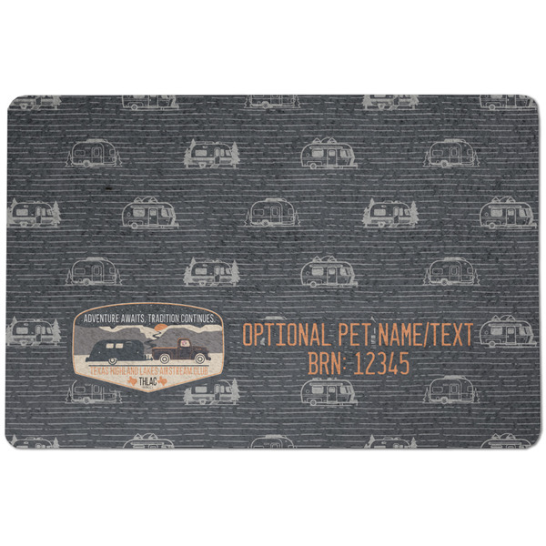Custom Texas Highland Lakes Airstream Club Logo Dog Food Mat