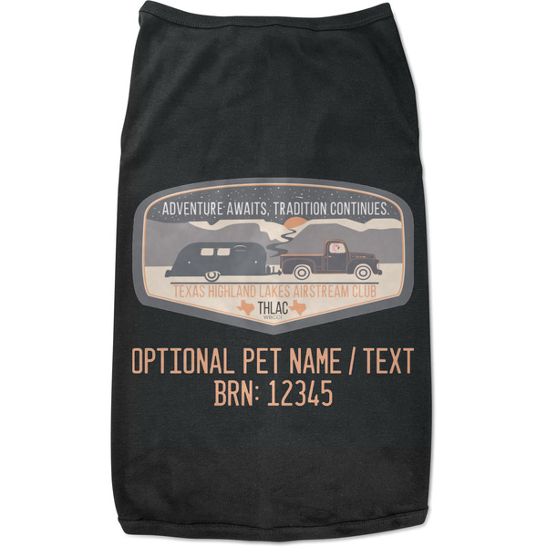 Custom Texas Highland Lakes Airstream Club Logo Black Pet Shirt