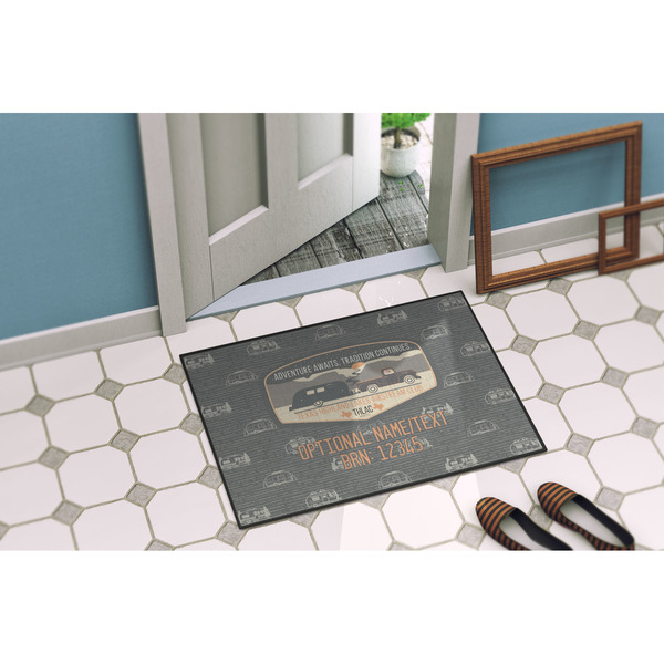 Texas Highland Lakes Airstream Club Logo Door Mat - 24"x18" - Lifestyle - Porch
