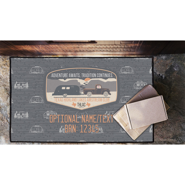 Texas Highland Lakes Airstream Club Logo Door Mat - 60"x36" - Lifestyle