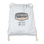 Texas Highland Lakes Airstream Club Logo Drawstring Backpack - Sweatshirt Fleece - Single-Sided