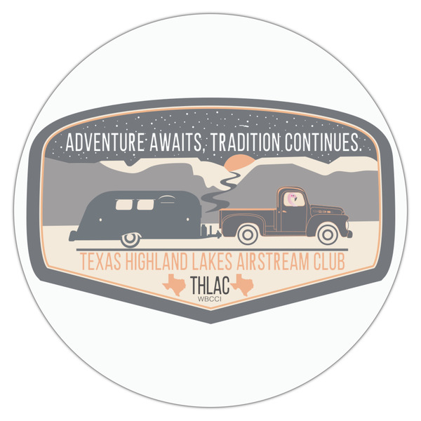 Texas Highland Lakes Airstream Club Logo Drink Topper - Large - Single