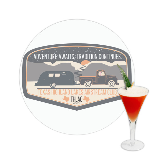 Custom Texas Highland Lakes Airstream Club Logo Printed Drink Topper - 2.5"