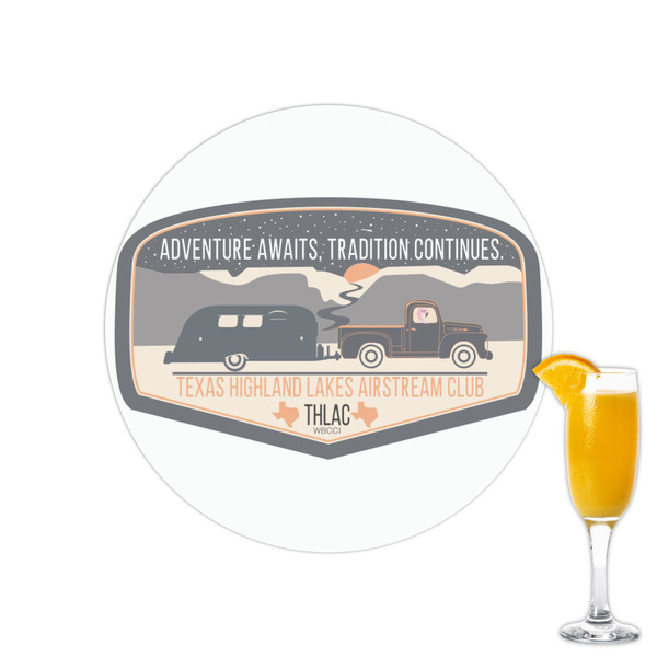 Custom Texas Highland Lakes Airstream Club Logo Printed Drink Topper - 2.15"