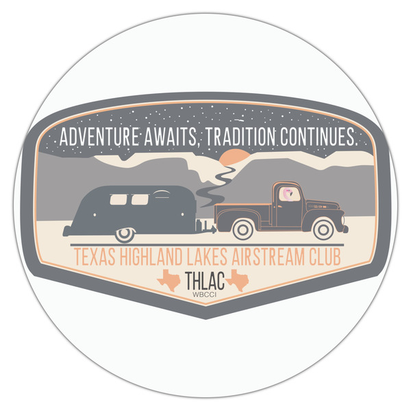 Texas Highland Lakes Airstream Club Logo Drink Topper - XLarge - Single