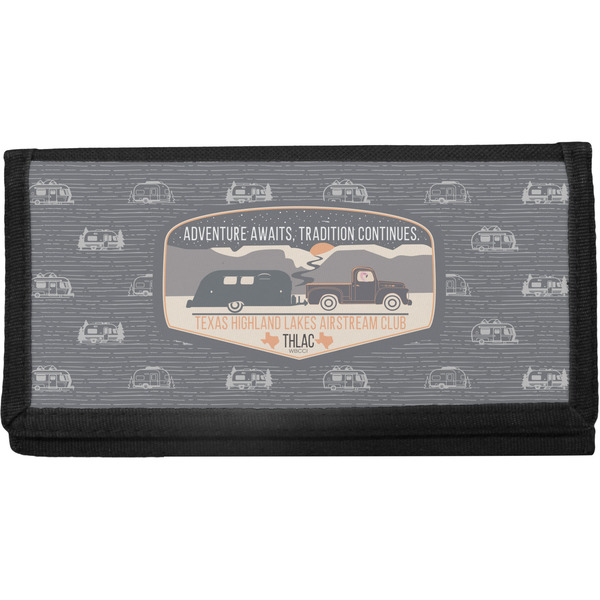 Custom Texas Highland Lakes Airstream Club Logo Canvas Checkbook Cover