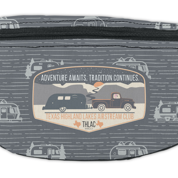 Texas Highland Lakes Airstream Club Logo Fanny Pack - Closeup
