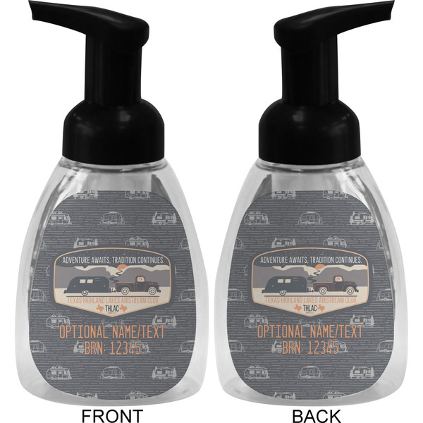 Texas Highland Lakes Airstream Club Logo Foam Soap Bottle - Black - Front & Back