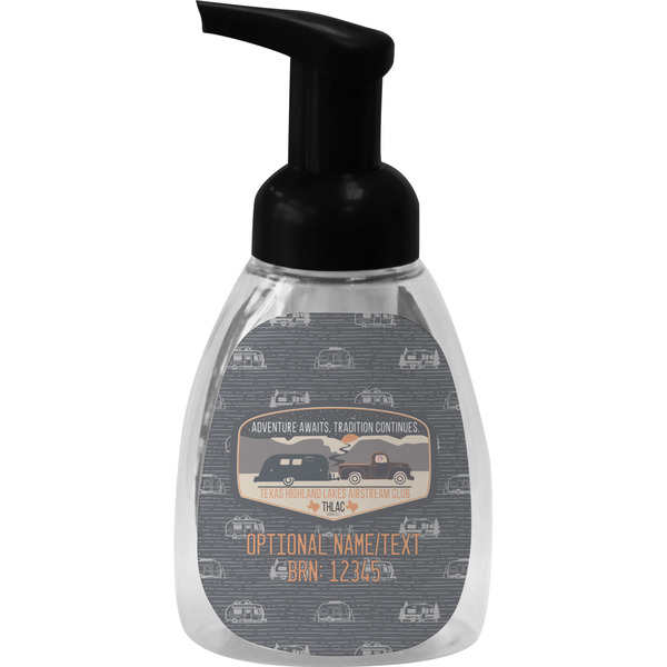 Texas Highland Lakes Airstream Club Logo Foam Soap Bottle - Black - Front