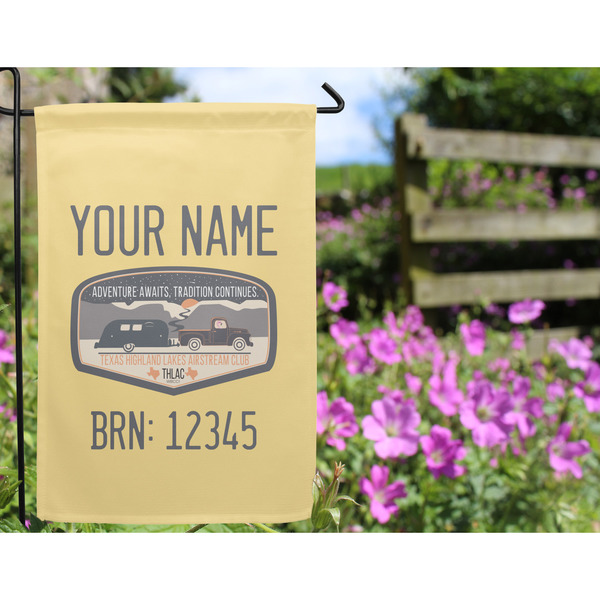 Texas Highland Lakes Airstream Club Logo Garden Flag - Outside In Flowers