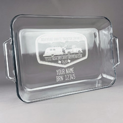 Texas Highland Lakes Airstream Club Logo Glass Baking and Cake Dish