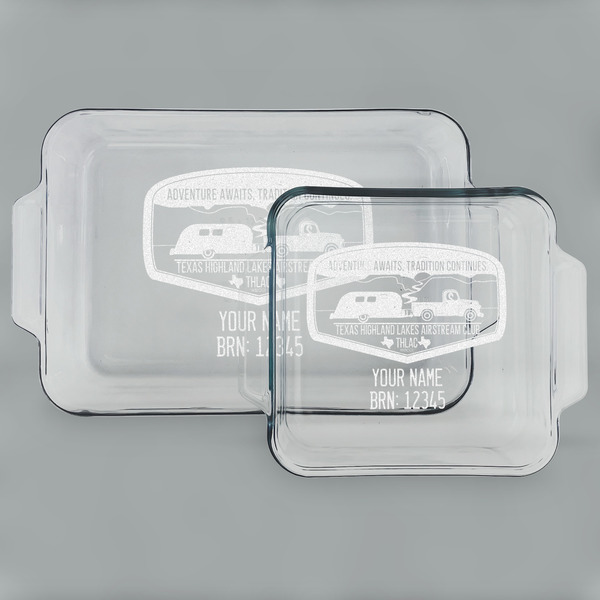 Texas Highland Lakes Airstream Club Logo Glass Baking Dish Set - Main