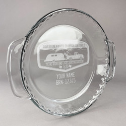 Texas Highland Lakes Airstream Club Logo Glass Pie Dish - 9.5in Round
