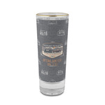Texas Highland Lakes Airstream Club Logo 2 oz Shot Glass - Glass with Gold Rim - Single