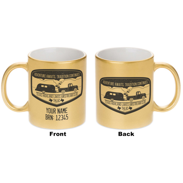 Texas Highland Lakes Airstream Club Logo Gold Mug - Apvl