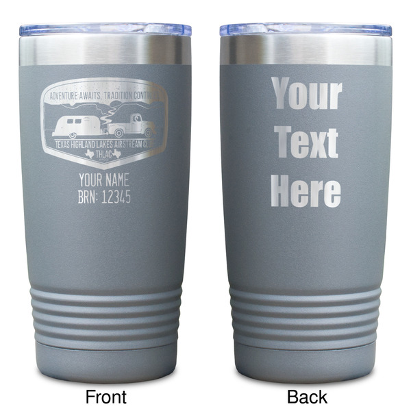 Texas Highland Lakes Airstream Club Logo Gray Polar Camel Tumbler - 20oz - Double Sided - Approval