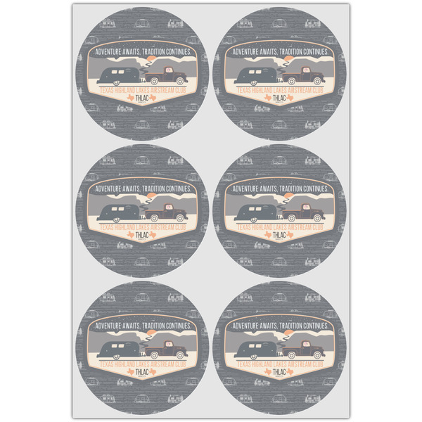 Texas Highland Lakes Airstream Club Logo Icing Circle - Large - Set of 6
