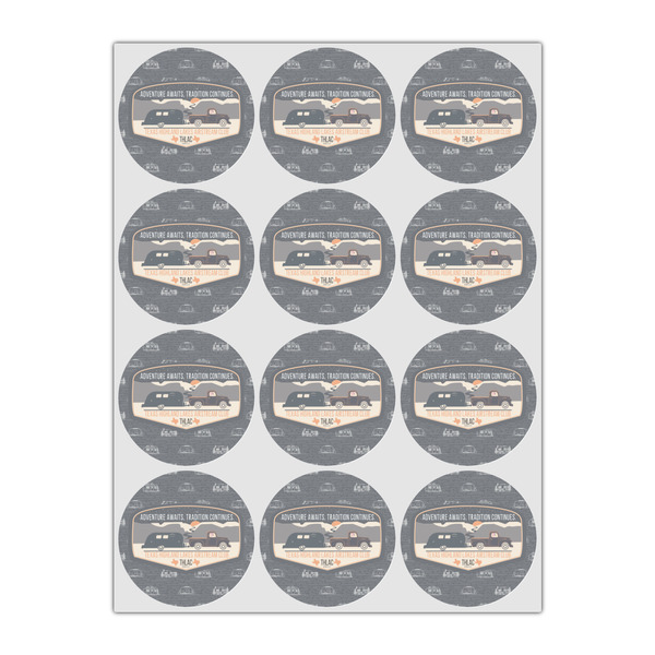 Texas Highland Lakes Airstream Club Logo Icing Circle - Small - Set of 12