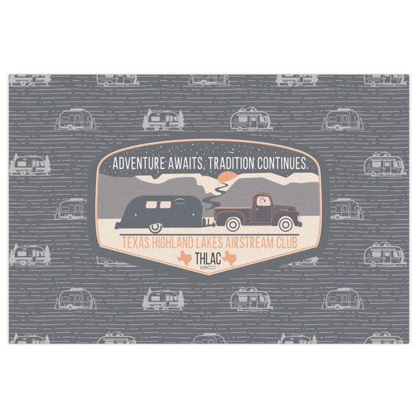 Texas Highland Lakes Airstream Club Logo Indoor / Outdoor Rug - 4'x6' - Front Flat